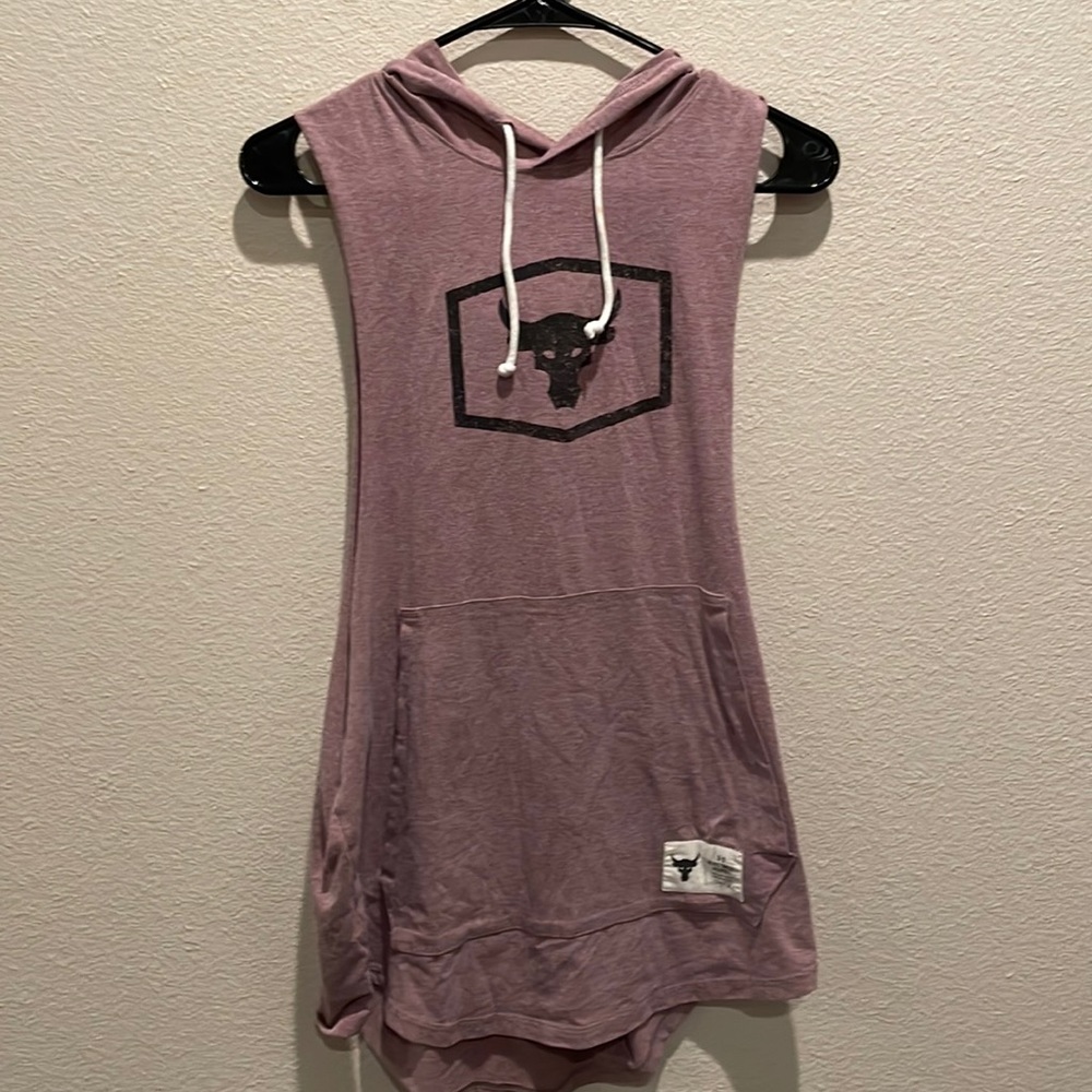 Mens UA Project Rock Hooded Tank - Purple